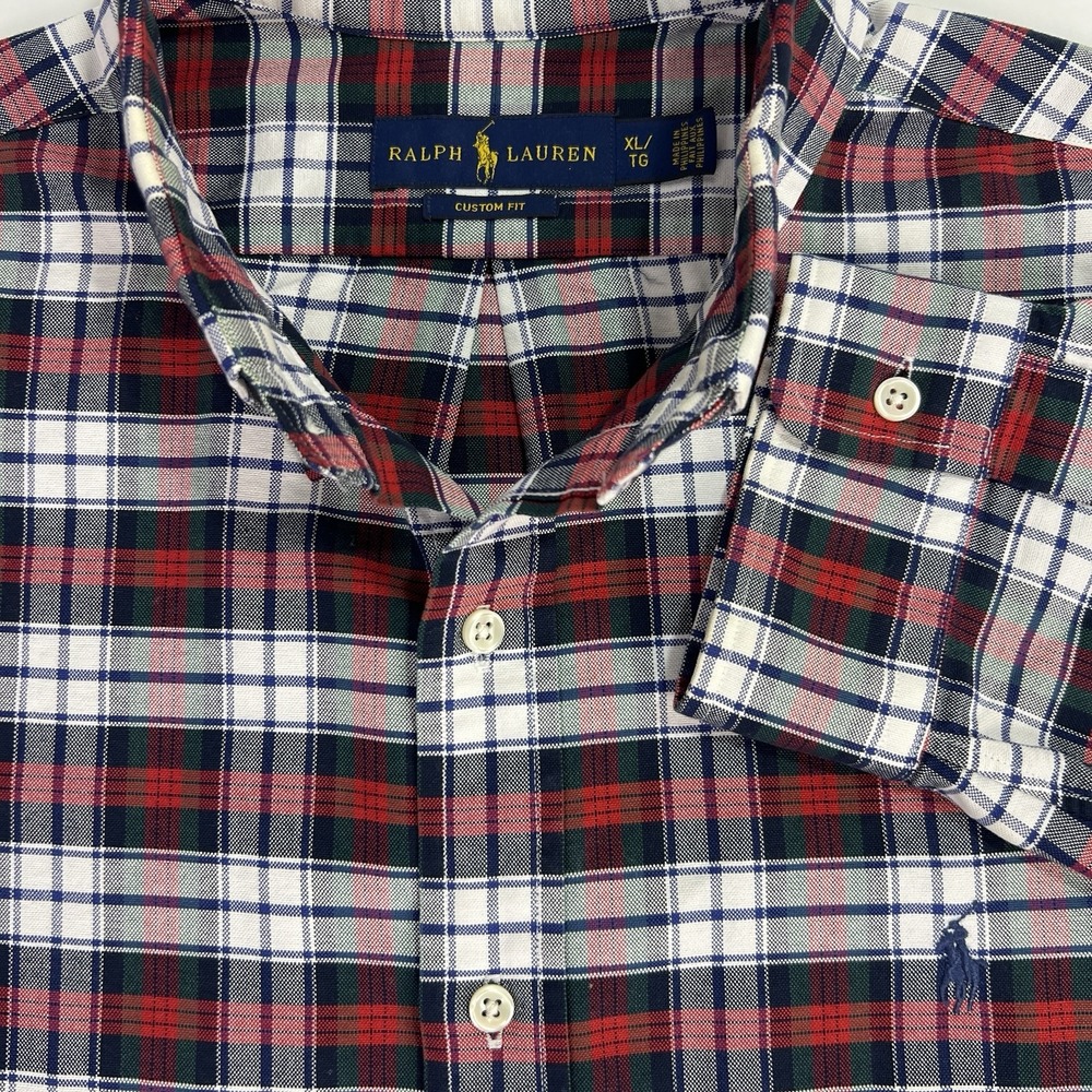 Polo Ralph Lauren Festive Tartan Plaid Button Down Shirt Men's XL Long Sleeve